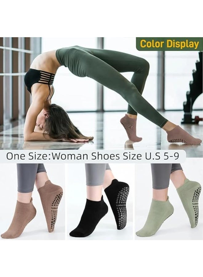 Women Yoga Socks Non Slip Ankle Grip Pilates Socks for Barre, Barefoot Workout, Athletic Socks - Image 2